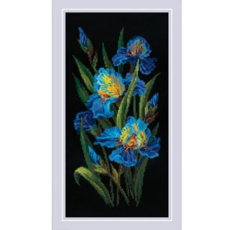 Kit point de croix "Belles Iris" 25x50 cm SR2346