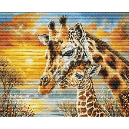 Kreuzstich-Set "Giraffe Cuddle" 35 x 29 cm SBU5109