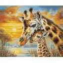 Kit Point de Croix "Câlin Girafe" 35 x 29 cm SBU5109
