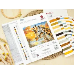 Kreuzstich-Set "Giraffe Cuddle" 35 x 29 cm SBU5109