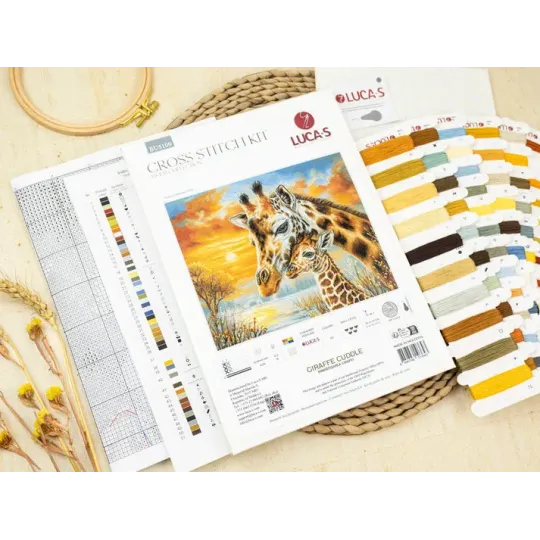 Kreuzstich-Set "Giraffe Cuddle" 35 x 29 cm SBU5109