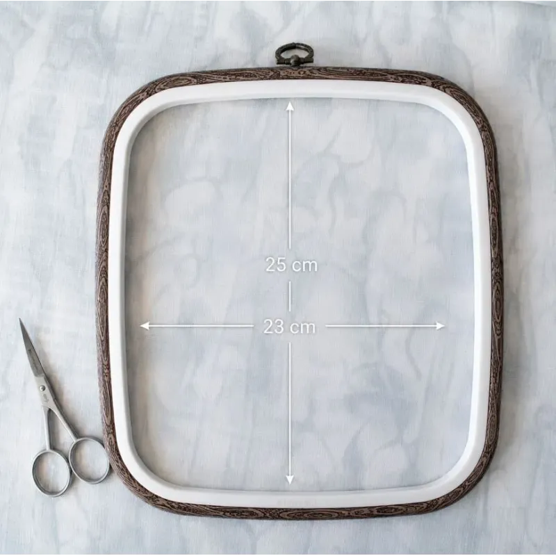 23x25 cm Square flexi hoop (dark brown) 230-13BR