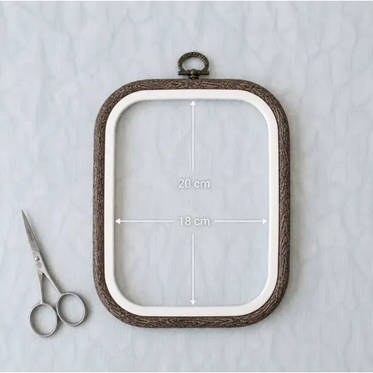 18x20 cm Square flexi hoop (dark brown) 230-12BR