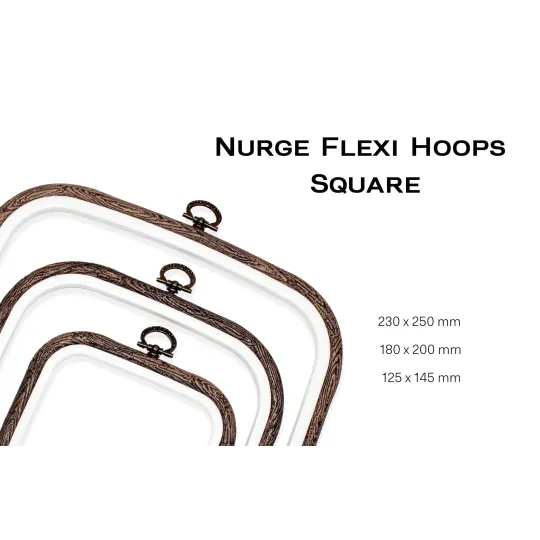 12,5x14,5 cm Square flexi hoop (dark brown) 230-11BR