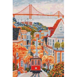 Kit de point de croix "San Francisco, États-Unis" 17,5 x 26 cm SBPK04