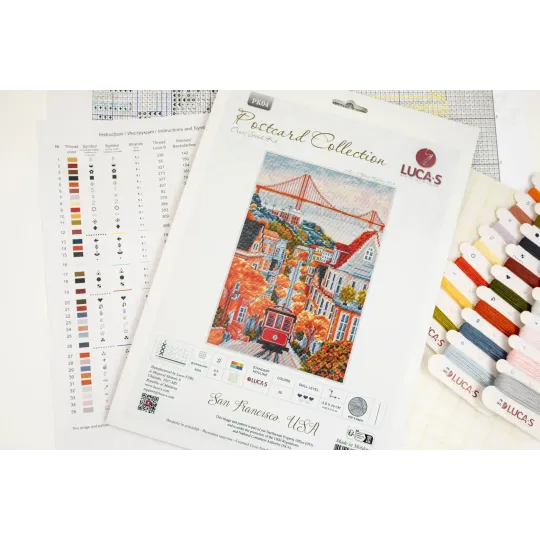 Kit de point de croix "San Francisco, États-Unis" 17,5 x 26 cm SBPK04