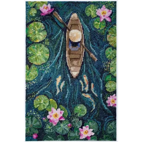 Kit de point de croix "Un dans un canoë" 21 x 32 cm AAH-170