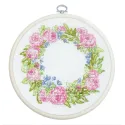 Kit de point de croix avec cerceau inclus "Couronne d'été" 11 x 11 cm SBC112