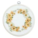 Kit de point de croix avec cercle inclus "Rythme Floral" 11 x 10 cm SBC110