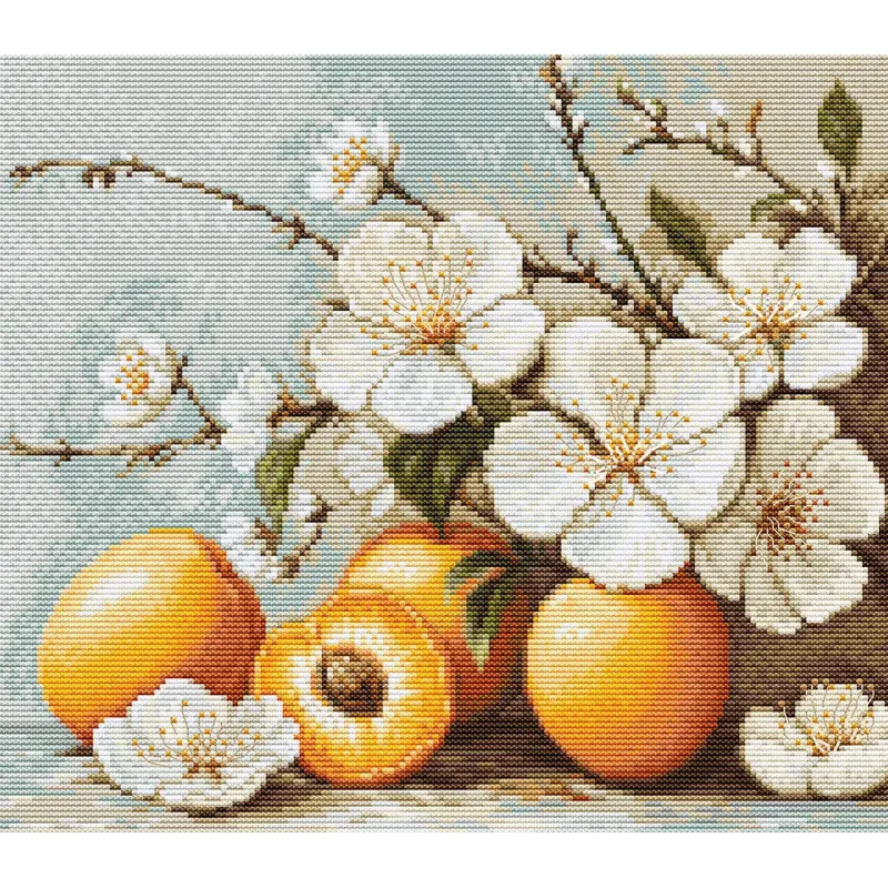 Cross Stitch Kit "Apricot blossom" 25.5 x 22 cm SB7062