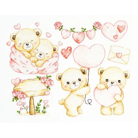 Cross Stitch Kit "Little Hearts Collection" 26 x 20 cm SB1446