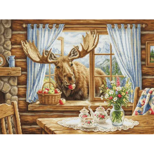 Cross Stitch Kit "Unexpected Cabin Guest" 27x20 cm SG731