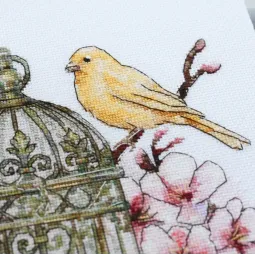 Kreuzstich-Set "Kanarienvogel-Gesang" 22 x 24 cm AAH-331