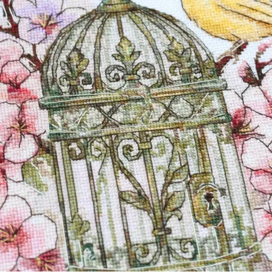 Siuvinėjimo kryželiu rinkinys "Kanarėlio giesmė" 22 x 24 cm AAH-331