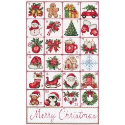Kit de point de croix "Avent de Noël" 29 x 50 cm AAH-324