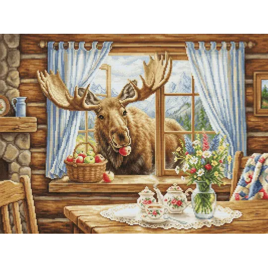 Cross Stitch Kit "Unexpected Cabin Guest" 43x32 cm SB731