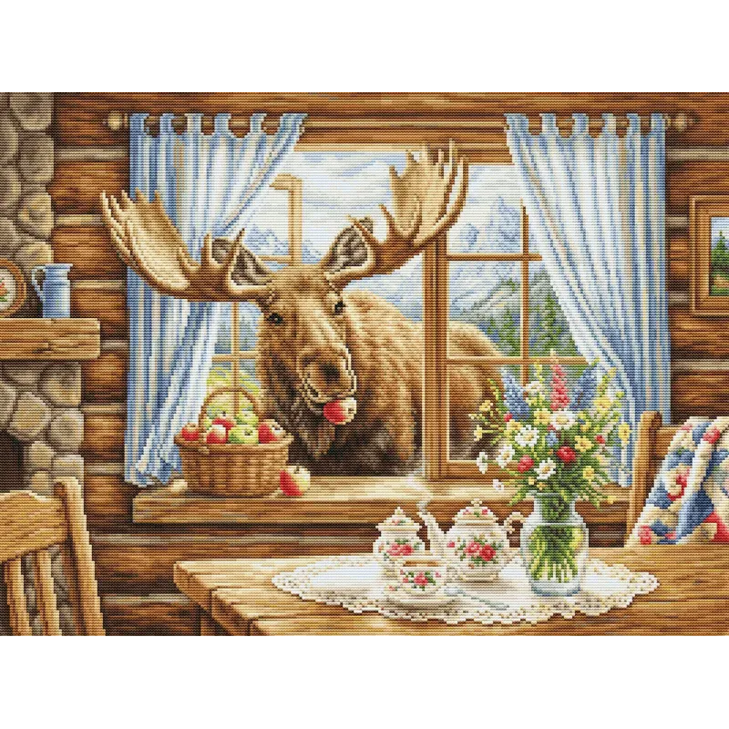 Cross Stitch Kit "Unexpected Cabin Guest" 43x32 cm SB731