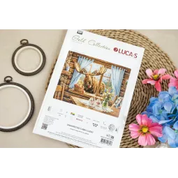 Kit de point de croix "Invité imprévu à la cabane" 43x32 cm SB731