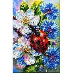 Kit de broderie de perles principales "Parmi les bleuets" 16 x 24 cm AAB-984