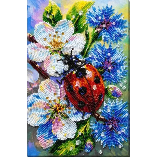 Kit de broderie de perles principales "Parmi les bleuets" 16 x 24 cm AAB-984