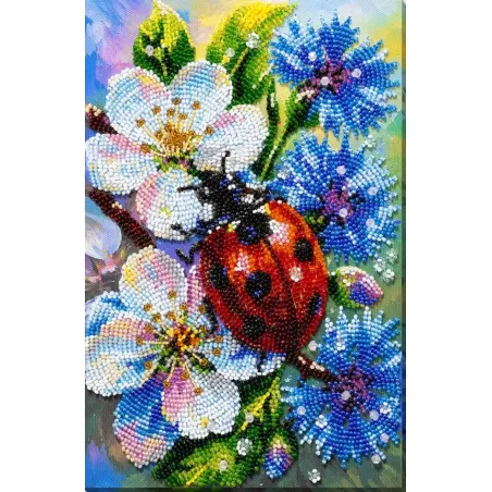 Pagrindinis karoliukų siuvinėjimo rinkinys "Tarp rugiagėlių" 16 x 24 cm AAB-984