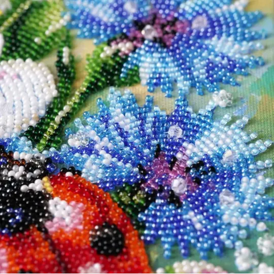 Main Bead Embroidery Kit "Among Cornflowers" 16 x 24 cm AAB-984