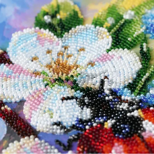 Haupt-Perlenstickerei-Set "Unter Kornblumen" 16 x 24 cm AAB-984