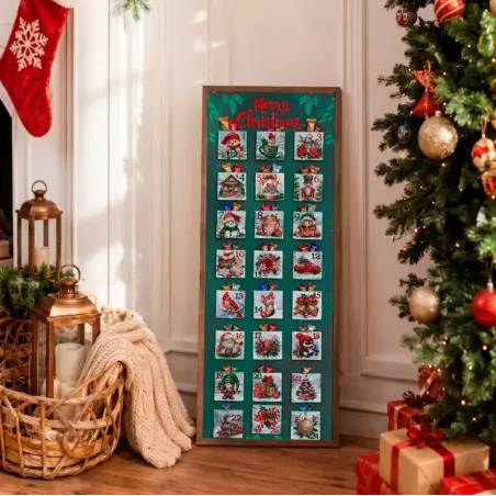Kit de broderie perles "Calendrier de l'Avent de Noël" 30 x 85 cm AAB-978