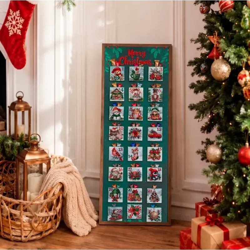 Main Bead Embroidery Kit "Christmas Advent calendar" 30 x 85 cm AAB-978