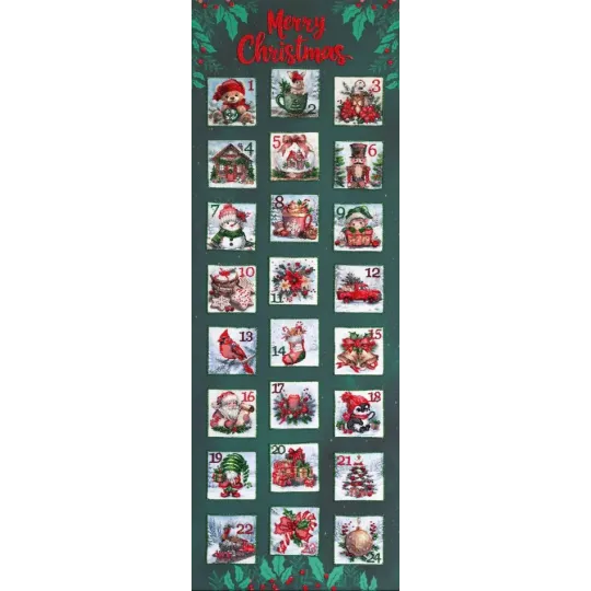 Haupt-Perlenstickerei-Set "Weihnachts-Adventskalender" 30 x 85 cm AAB-978