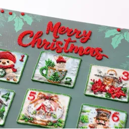 Haupt-Perlenstickerei-Set "Weihnachts-Adventskalender" 30 x 85 cm AAB-978