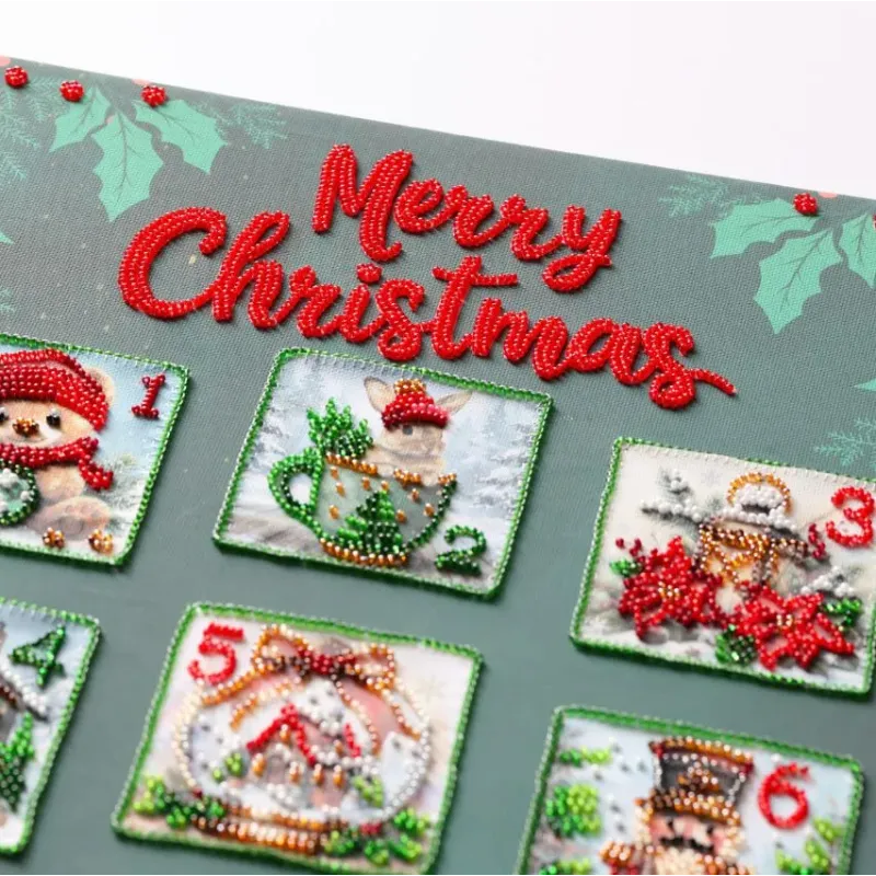 Main Bead Embroidery Kit "Christmas Advent calendar" 30 x 85 cm AAB-978