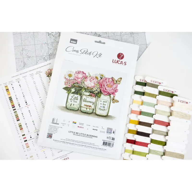 Cross Stitch Kit "Little by Little Blooming" 33x24 cm SB7065