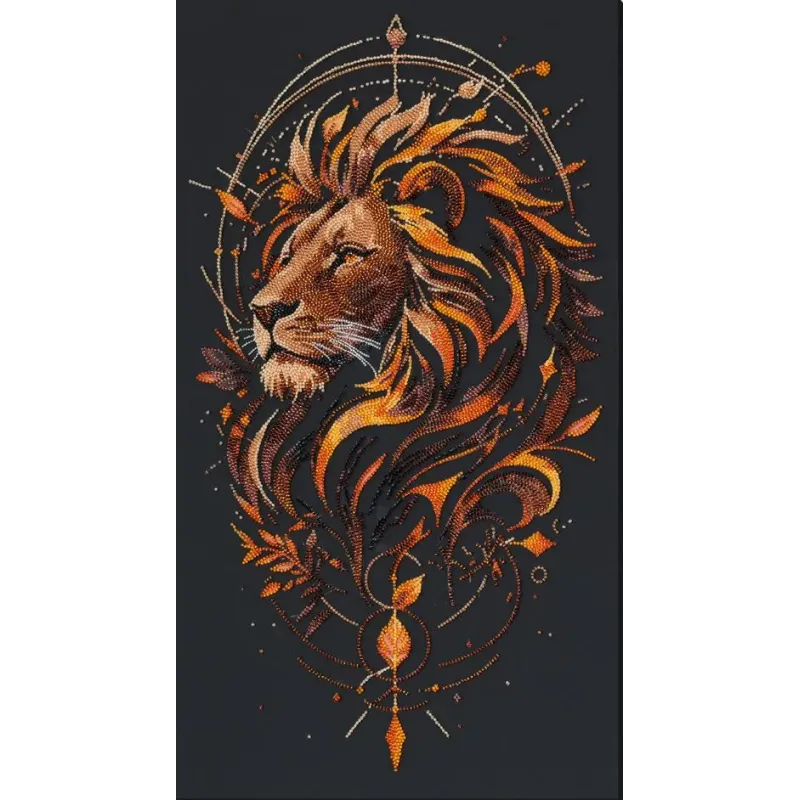 Haupt-Perlenstickerei-Set "Der König der Tiere" 30 x 54 cm AAB-983