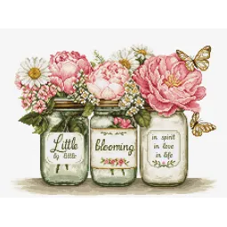 Kreuzstich-Set "Nach und nach blühend" 27x20 cm SBA7065
