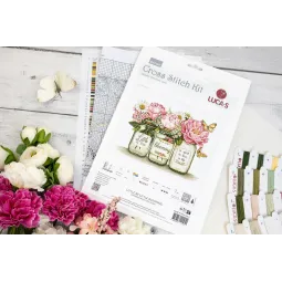 Kit de point de croix "Little by Little Blooming" 27x20 cm SBA7065
