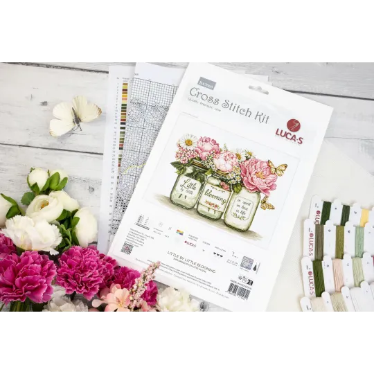 Kit de point de croix "Little by Little Blooming" 27x20 cm SBA7065