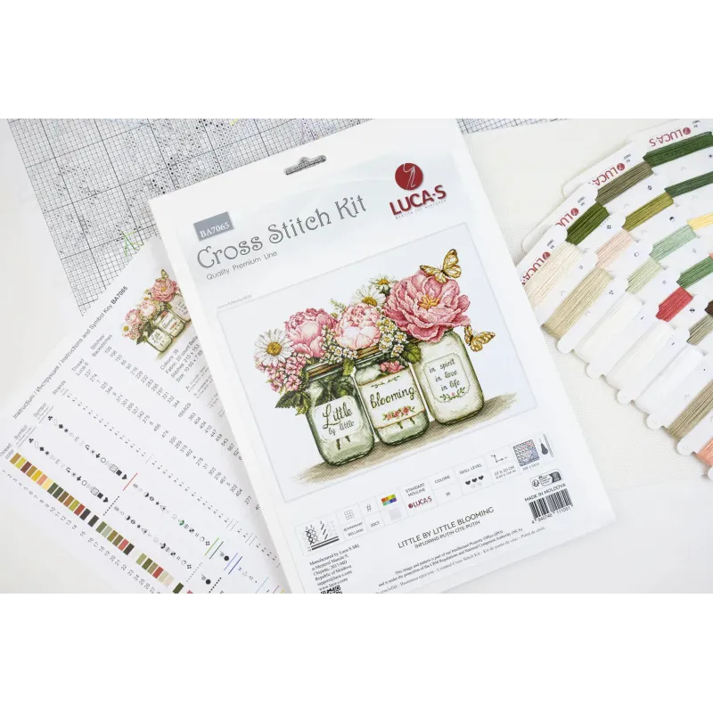 Cross Stitch Kit "Little by Little Blooming" 27x20 cm SBA7065