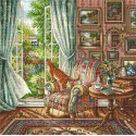 Kit point de croix "Matin ensoleillé" 32,70 × 32,54 cm AVA-P164