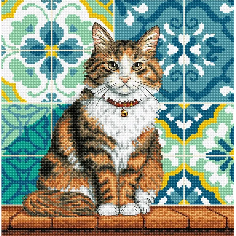 Kreuzstich-Set "Katze im Hof" 23,18 × 23,50 cm AVA-P080