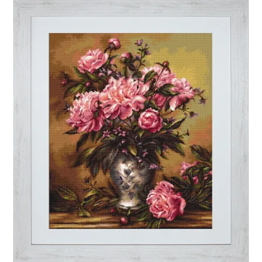 Petit Point rinkinys "Bijūnų vaza" SG543