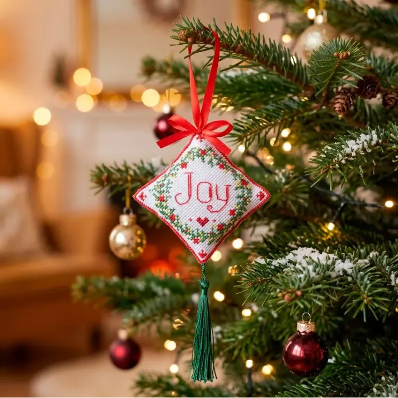 Kreuzstich-Sets, dreidimensionale Dekoration "Weihnachtsfreude" AAHT-008
