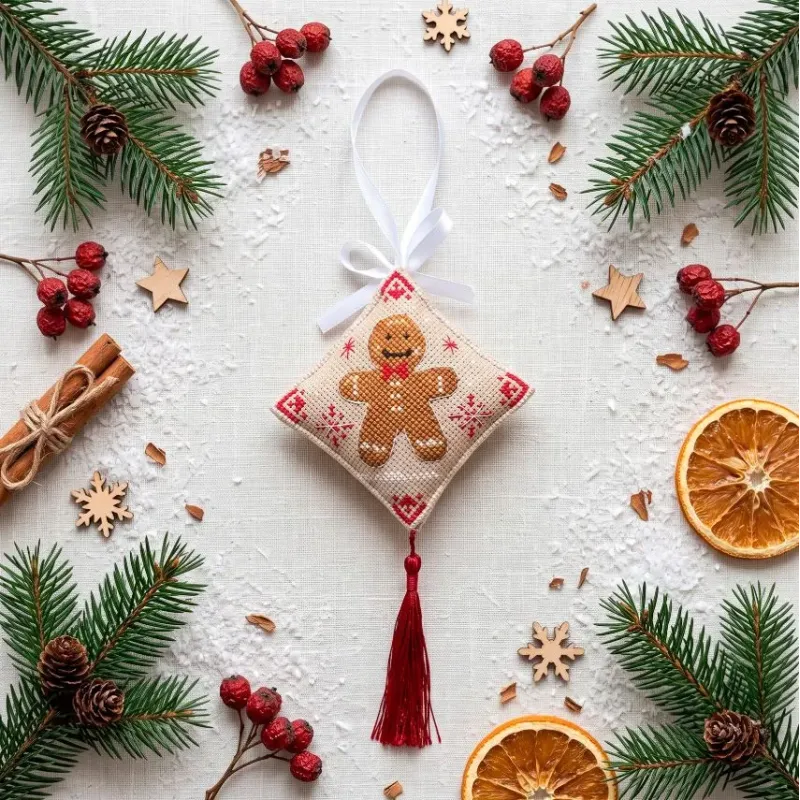 Kreuzstich-Sets dreidimensionale Dekoration "Weihnachtsgenuss" AAHT-005
