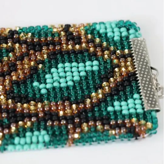 Broderie perles principale Col "Serpentarium" 15 x 4,7 cm AADB-013