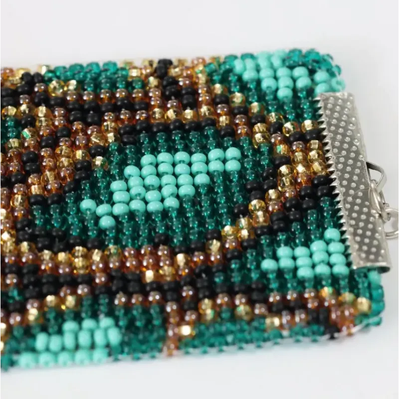 Broderie perles principale Col "Serpentarium" 15 x 4,7 cm AADB-013