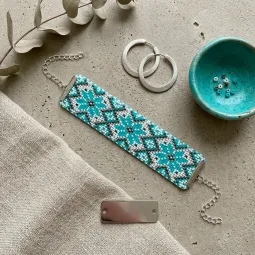Main Bead Embroidery Kit Collar “Treasure of Traditions” 15 х 4.2 cm AADB-012