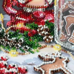 Mid-sized bead embroidery kit "Cookies for Santa" 20 х 20 cm AAMB-148
