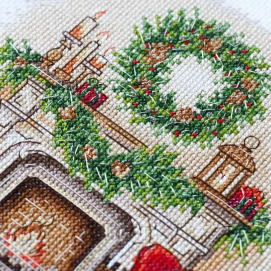 Kit point de croix "Hiver douillet" 18 x 19 cm AAH-335
