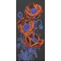 Main Bead Embroidery Kit "Neon poppies" 26 x 53 cm AAB-982