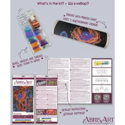 Main Bead Embroidery Kit "Neon poppies" 26 x 53 cm AAB-982